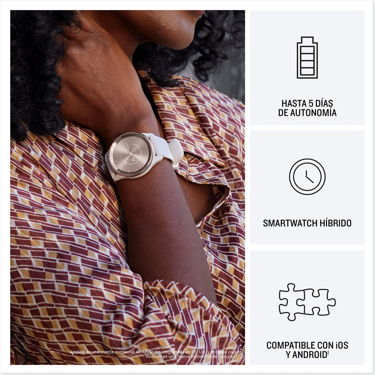 Garmin Vivomove Trend, Elegante Smartwatch Híbrido de 40 mm con Sofisticado Aspecto Analógico, Bisel de Acero Inoxidable y Funciones Inteligentes, Gold Beige