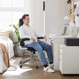 SONGMICS OBN86BK Silla giratoria de Oficina Silla de Escritorio de Malla con reposacabezas Mecanismo sincronizad y Altura Ajustable Negro