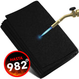 EVOCAMP Base ignífuga 200x200 cm - Alfombra de protección térmica resistente al calor hasta 982 °C - Alfombrilla de soldadura, alfombra ignífuga para una protección contra incendios segura