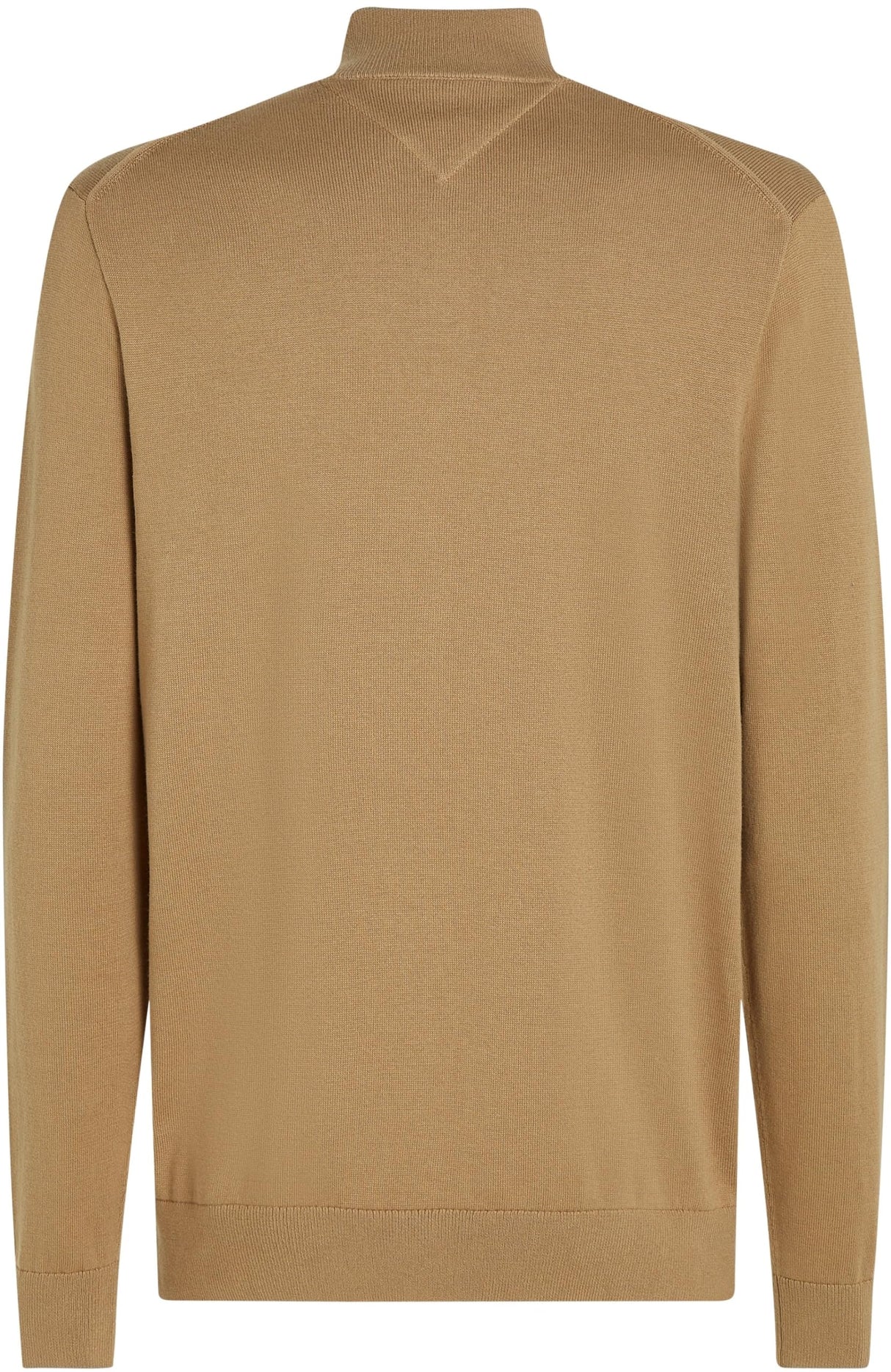 Tommy Hilfiger Jersey con Cremallera Hombre Essential Cotton Zip Thru con Cuello Alto, Beige (Safari Canvas), 3XL