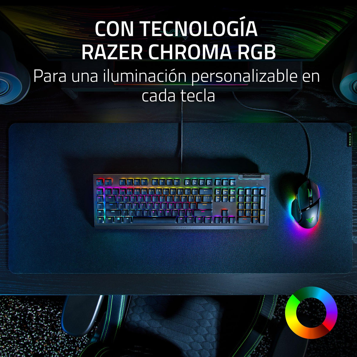 Razer BlackWidow V4 X, Teclado gaming con Razer Chroma RGB (Switches mecánicos amarillos , 6 teclas macro dedicadas de ABS de doble inyección) ES-Layout, Negro