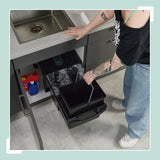 Relaxdays Cubo de Basura Cocina, 2 Espacios, 2X 20 L, 41,3x34x51,8 cm, Extraíble, Papelera Reciclaje Fregadero, Negro, Acero, Plástico, 2 x 20 L