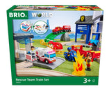 BRIO World - Set Ferroviario Equipo de Rescate, World Ferrocarriles, Set de Construcción de Madera, Juguete para Niños y Niñas 3+ Años, 44 Piezas