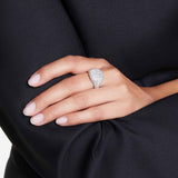 Swarovski Anillo de cóctel Meteora, Blanco, Baño de rodio, 52