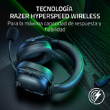 Razer BlackShark V2 HyperSpeed para PC - Auriculares para esports inalámbricos y ligeros (280 g, Micrófono HyperClear, Diafragmas TriForce de titanio de 50 mm, Bluetooth) Negro