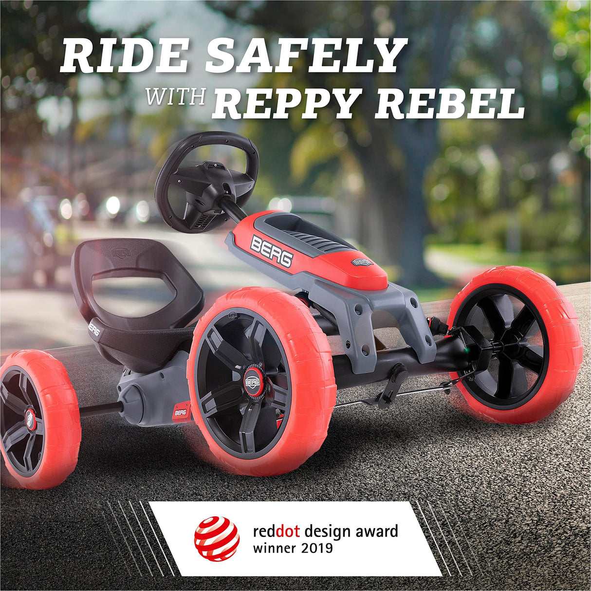 BERG Pedal Gokart Reppy Rebel con Caja de Sonido en el Volante| Coche de Pedales, Seguro y Estabilidad, Juguete para niños Adecuado para niños de 2,5 a 6 años