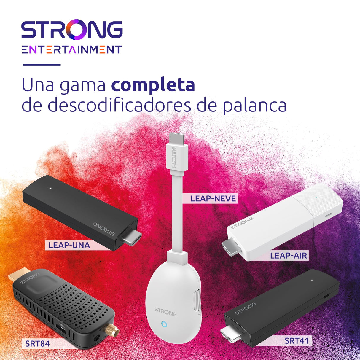 STRONG Leap-Neve Stick De Streaming Google TV 4K UHD con Puerto Ethernet, 2GB RAM + 16GB Almacenamiento, Wi-Fi 6, Android 12, Chromecast Integrado, Asistente De Google, Dolby Atmos Y Dolby Vision