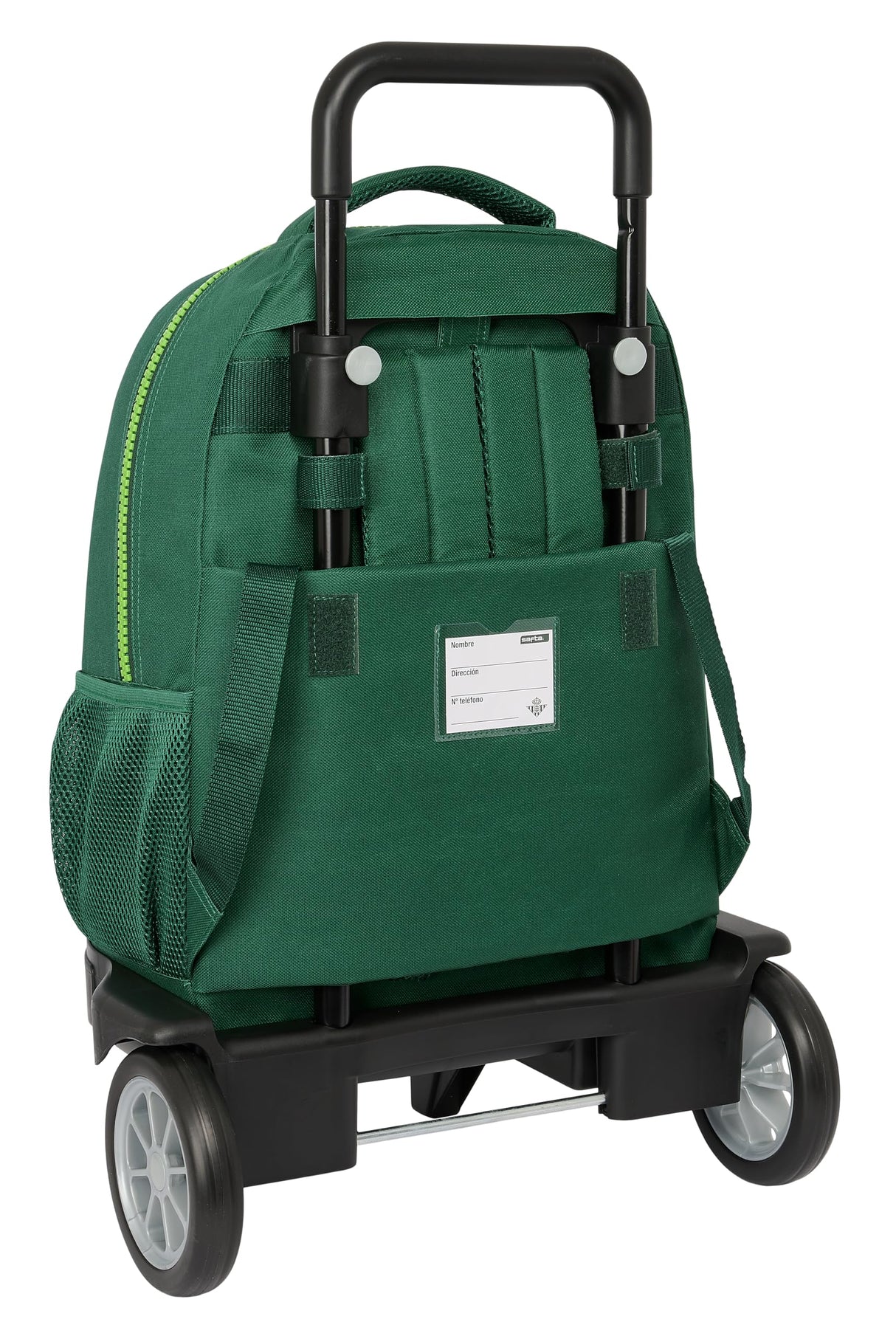 Safta REAL BETIS BALOMPIÉ - Mochila Grande con Ruedas, Compact Evolución, Extraíble, Ideal para Niños de Diferentes Edades, Cómoda y Versátil, Calidad y Resistencia, 33x22x45 cm, Color Verde