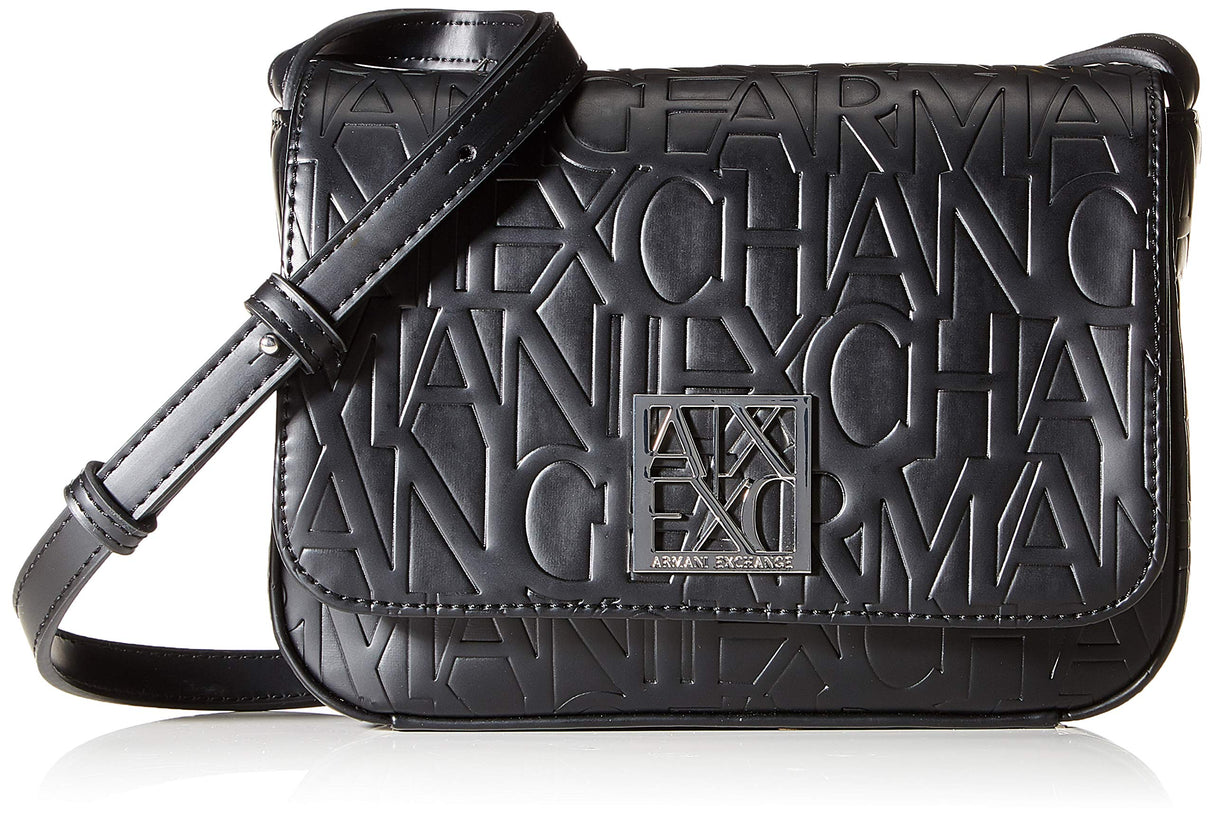 Armani Exchange Liz-Small Shoulder Strap, Crossbody Medium para Mujer, Negro (Nero-Black), 14x8x20 Centimeters (B x H x T)