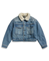 G-Star Para Mujer Short Sherpa Denim jacket Wmn, Azul (antique faded blue agave D23686-D436-G129), XL
