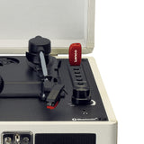 Lenco TT-115CR - Tocadiscos Bluetooth, Altavoces Integrados, Estuche Compacto Portátil Tocadiscos, USB, AUX, Adaptador 45RPM, Crema