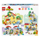 LEGO Duplo Casa Familiar 3en1, Juego Educativo Casa de Muñecas, Juguete para Niñas y Niños de 3 Años o Más, Coche de Juguete, 3 Maneras de Construir, 5 Figuras, 2 Animales, Regalos Niños 10994