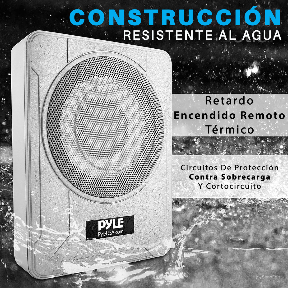Pyle subwoofer Activo de 8", Audio para Coche, Compacto, 600V, Amplificador Incorporado
