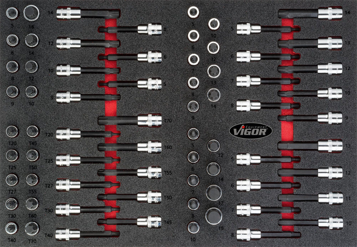 Vigor Carrito de taller con selección Longitud total: 723 mm ∙ Número de herramientas: 317, 1 pieza, v5055
