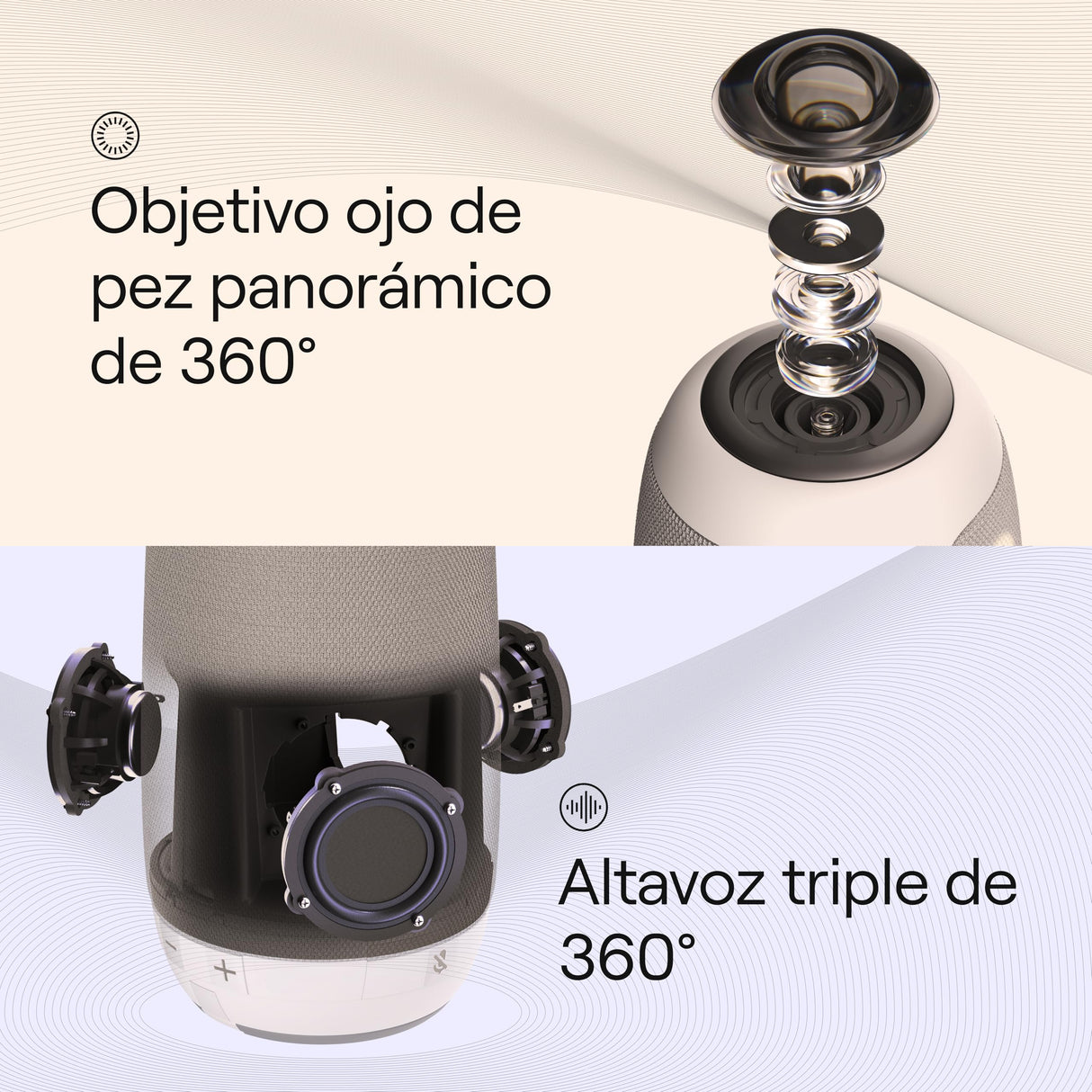 Owl Labs Meeting 3: cámara de videoconferencia Inteligente de 360 y 1080p HD, Micro y Altavoz (Vista orador Activo Zoom Inteligente y Ecualizador Ruido), Gris