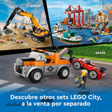 LEGO City Grúa de Obra Móvil Amarilla de Juguete de Construcción, Regalo para Niños y Niñas de 9 Años o Más, Juego Creativo con Vehículos, 4 Minifiguras de Obreros para el Juego de rol 60409