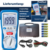 PeakTech 2715 – Probador digital de lazo PSC con pantalla LCD, probador para mediciones de impedancia, amperímetro de cortocircuito, fusible de circuito, carcasa aislada - CAT III 600 V