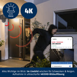 ABUS Cámara de vigilancia con detección de Movimiento, detección de Objetos, grabaciones 4K, notificaciones Push, visión Nocturna, Audio bidireccional, Tarjeta de Memoria, máscara de privacidad y