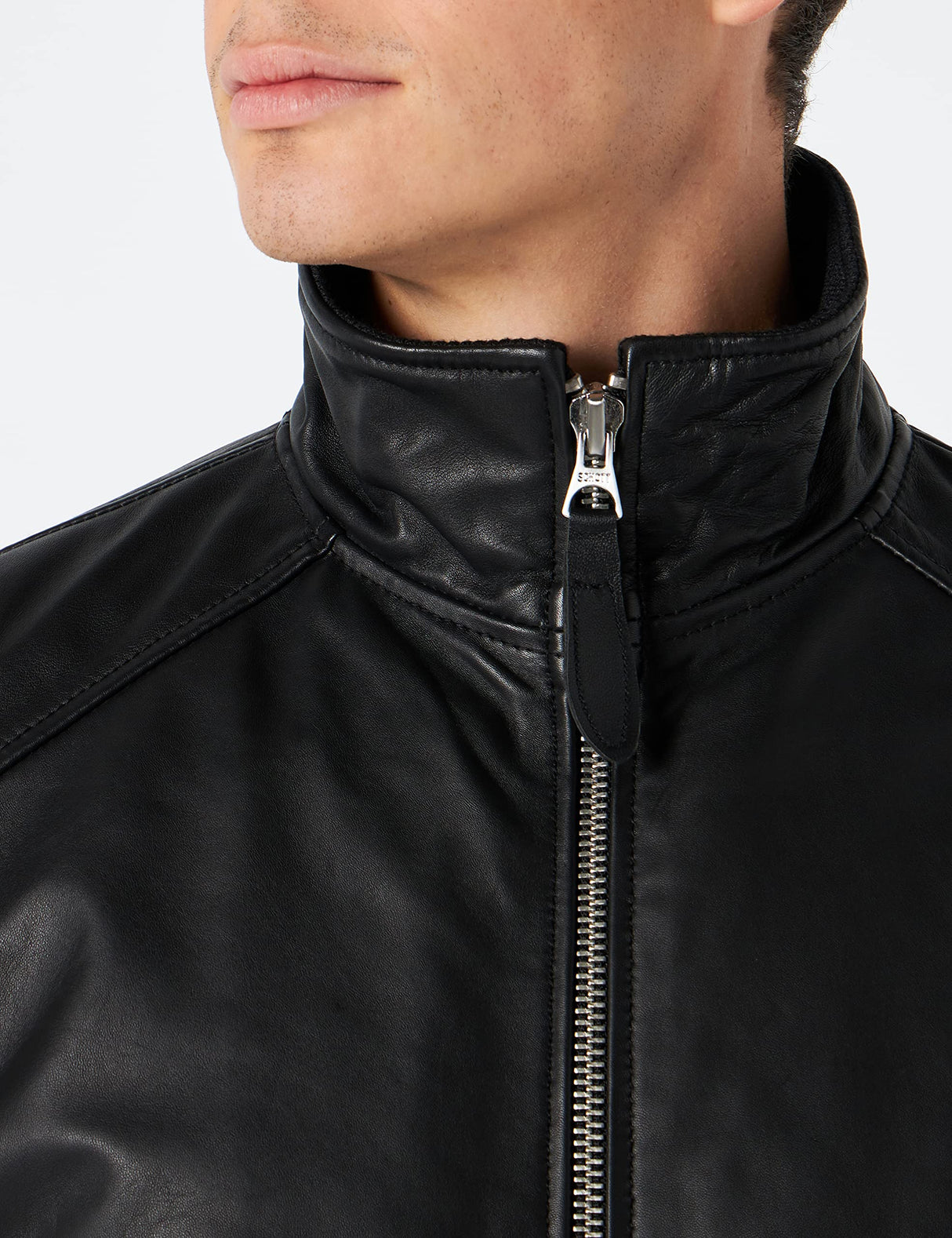 Schott NYC Lcfresno Chaqueta clásica con Cuello en el Lado Lateral, Negro, S Unisex Adulto