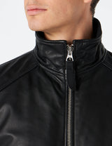 Schott NYC Lcfresno Chaqueta clásica con Cuello en el Lado Lateral, Negro, S Unisex Adulto