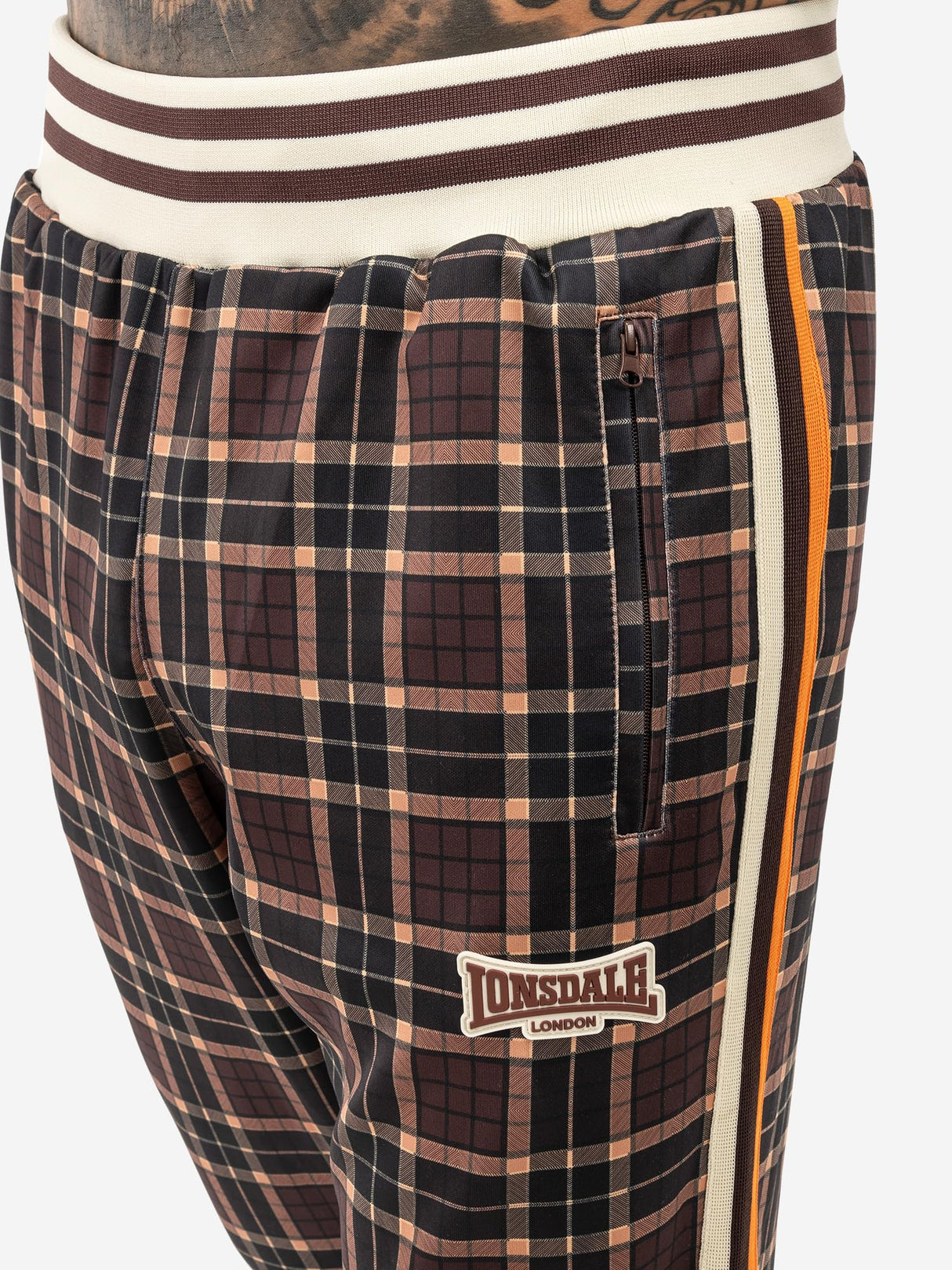Lonsdale Hedley Chándal, Marrón/Crudo/Naranja, XXXL para Hombre