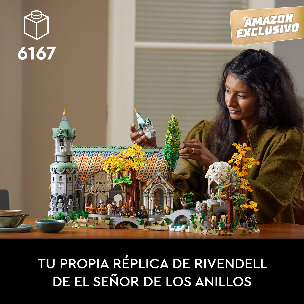 LEGO Icons EL SEÑOR DE LOS Anillos: RIVENDEL - Regalo por el Día del Padre - Maqueta para Construir de la Tierra Media - Gran Set con 15 Minifiguras Inc. Frodo, Bilbo, Gandalf y Legolas 10316