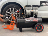 CEVIK PRO - CA-PRO24SILENC - Compresor Aire Silencioso - 62 dB - 24L - 1.5HP - Máx 8 Bar - 150 l/min - Sin Aceite - Dos Salidas de Aire - Compacto y Portátil - Compresor de Pintura y Neumática