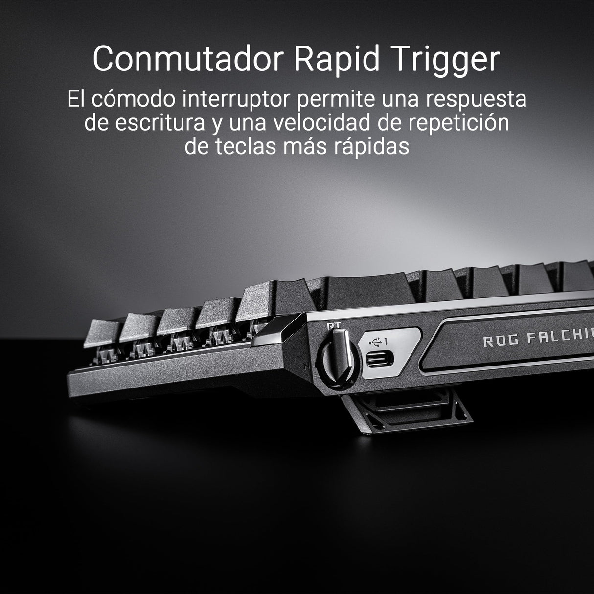 ASUS ROG Falchion Ace HFX Teclado Gaming analógico 65%, interruptores magnéticos ROG HFX, Disparo rápido, Panel táctil, 8000 Hz, amortiguación de Cinco Capas, Carcasa, Teclas ABS, QWERTY Español