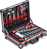 Meister 8973750 - Maletín de herramientas de 131 piezas con herramientas de calidad de Knipex y Wera - Maletín de aluminio estable/Maletín de herramientas profesional con herramientas