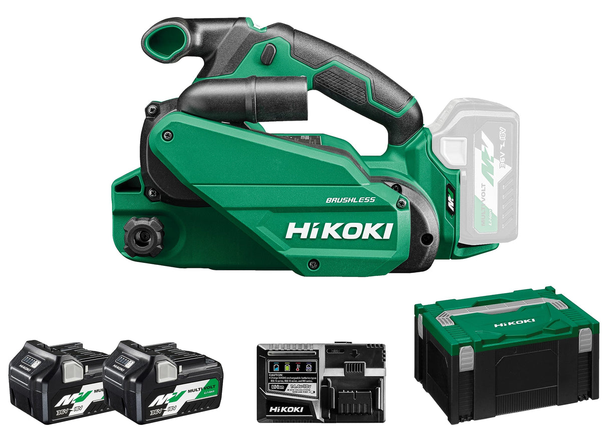 HIKOKI Akku Bandschleifer SB3608DA (18V, Akku 2,5 Ah, Schleiffläche (Breite): 76 mm, Bandlänge: 533 mm, Bandgeschwindigkeit: 122-450 m/min, Brushless) Zubehör: alles im HSC Koffer.