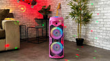 N-Gear Let's Go Party 5150 Rosa - Altavoz Bluetooth portatil - Altavoz inalámbrico de 200 vatios con Luces Disco y micrófono Incluido - 5 Horas de reproducción