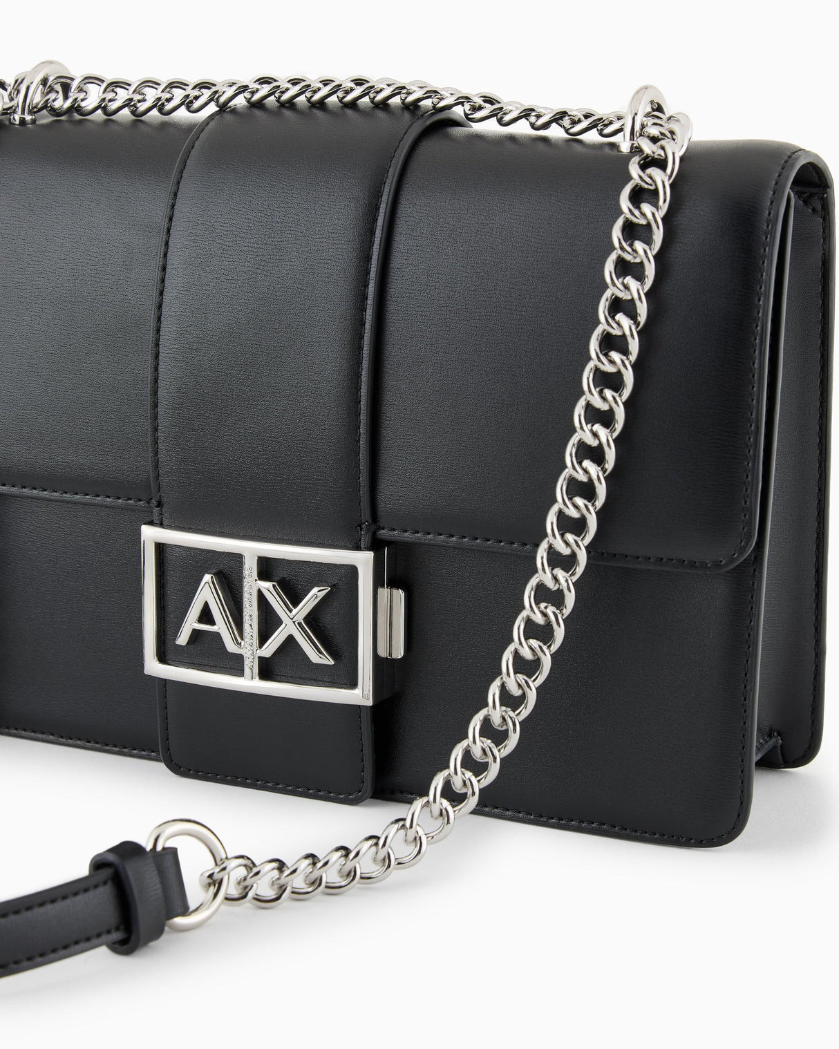 Armani Exchange Jodie, Sustainable, Chain Strap, Crossbody Mujeres, Negro, Talla única