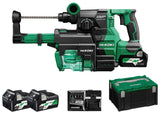 HIKOKI Akku Bohr- und Meißelhammer DH3628DAWEZ, SDS-plus (36V, 2,5 Ah, Schlagenergie 3,2 J, Bohren mit Kronen Ø: 25-50 mm, Brushless) Zubehör: im HSC III Koffer, Plus- Staubabsaugung.