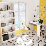 Habitdesign Mesa de Estudio con 1 Cajon, Mesa de Estudio o Escirtorio, Modelo Masster, Acabado en Blanco Artik y Gris Antracita, Medidas: 101 cm (Ancho) x 73 cm (Alto) x 50 cm (Fondo)