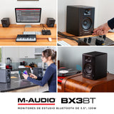 M-AUDIO BX3 BT Par 3.5" 120W Monitores de Estudio, Altavoces Autoamplificados Bluetooth para PC, para producción Musical, Juegos, Streaming, Podcast, DJ