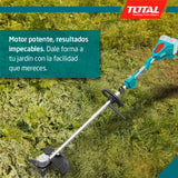 TOTAL - Desbrozadora Brushless A Batería | Batería de 20V de Larga Duración | Incluye Cabezal de Hilo y Disco de 3 Puntas | Ligero y Cómodo, Fácil de Manejar