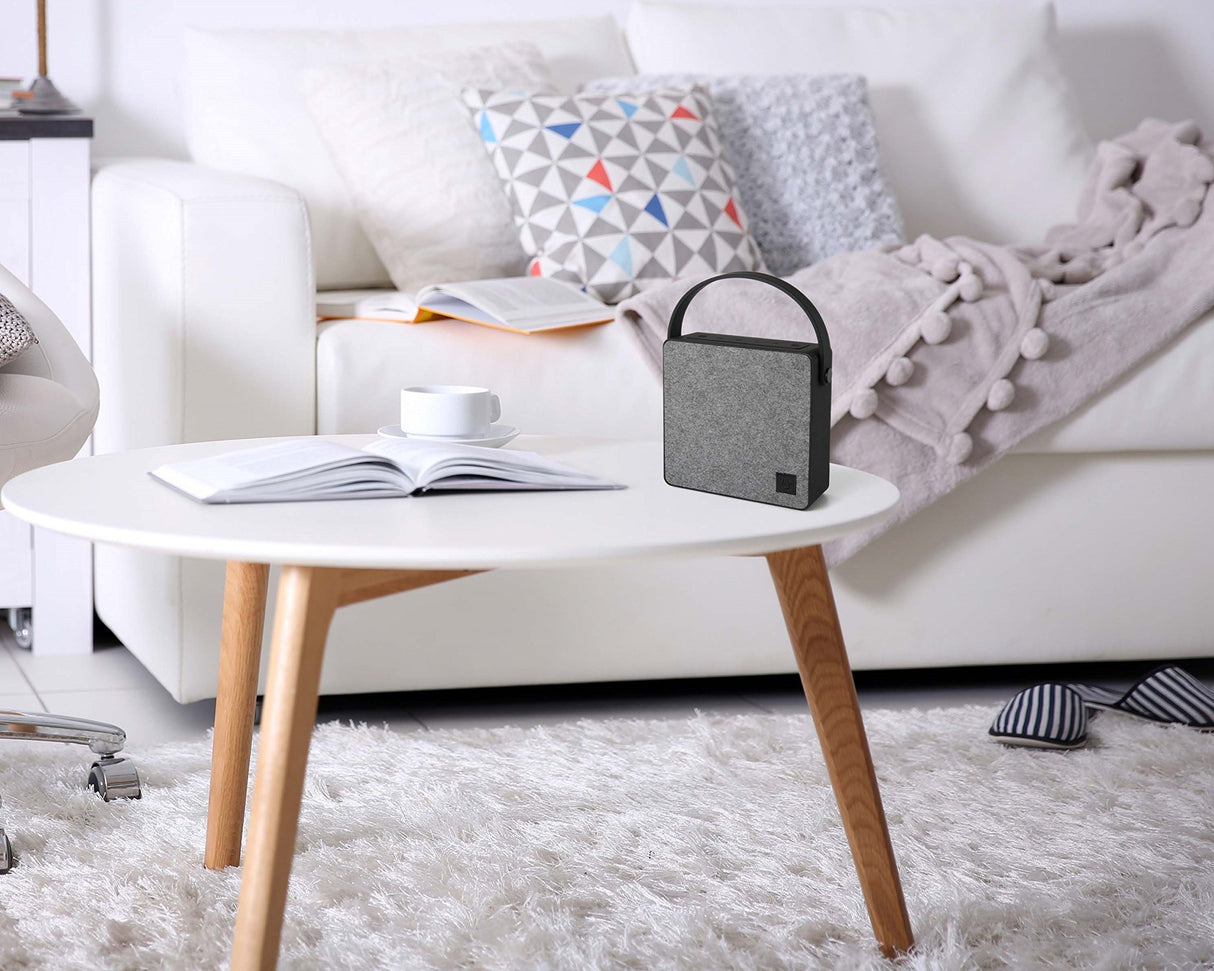 KitSound Flair - Altavoz portátil inalámbrico con Bluetooth y Cable Auxiliar de 3,5 mm Gris