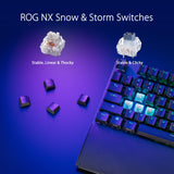 ASUS ROG Strix Scope II - Teclado gaming de tamaño completo, espuma amortiguadora, interruptores ROG NX Snow prelubricados, teclas ABS con revestimiento UV, controles multifunción, acceso rápido, RGB