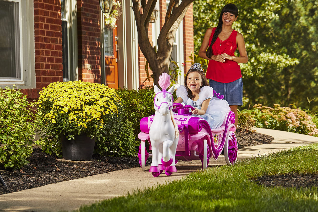 Huffy Disney Princess Royal Caballo y carruaje - Coche de propulsión eléctrica, Rosa, Edad 3+