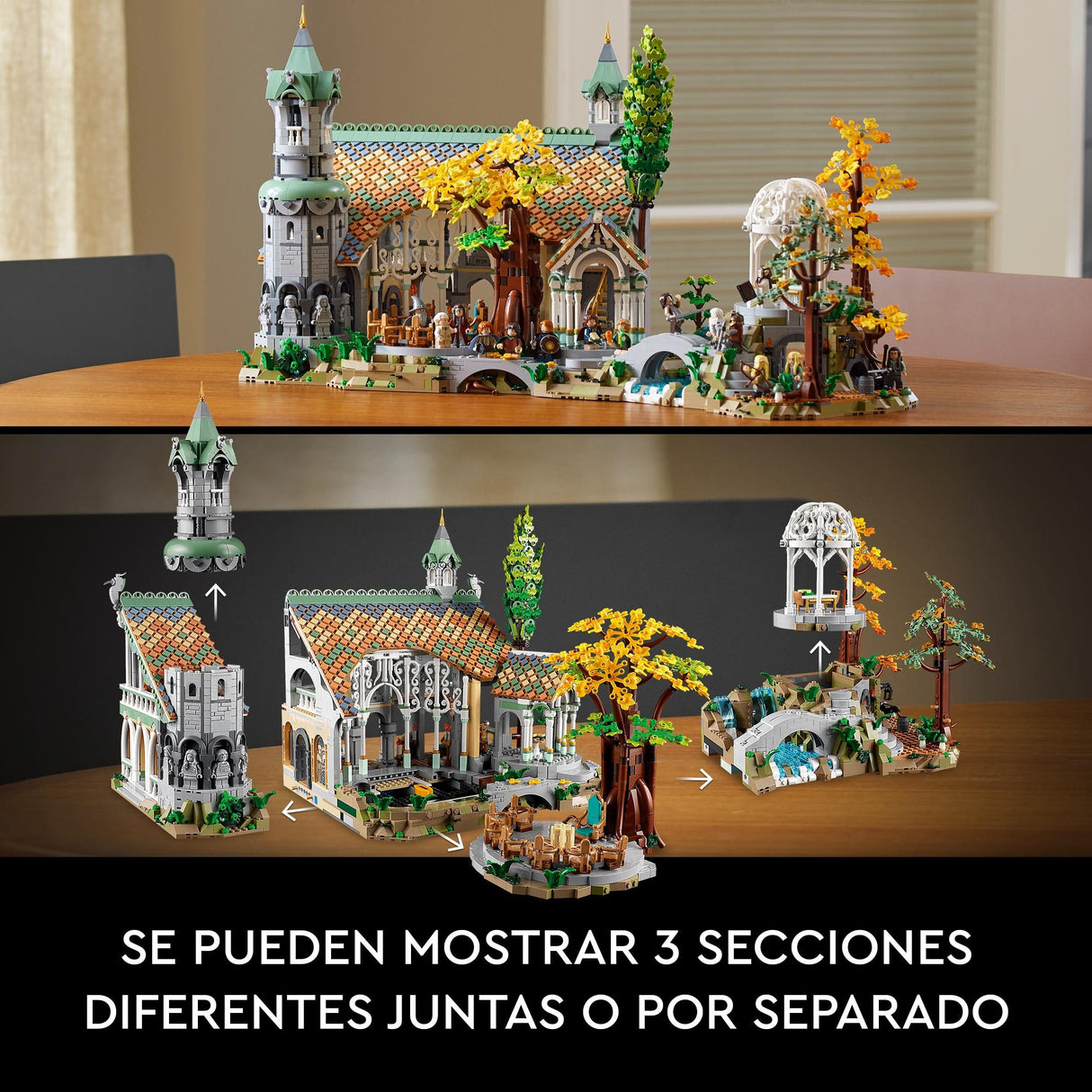 LEGO Icons EL SEÑOR DE LOS Anillos: RIVENDEL - Regalo por el Día del Padre - Maqueta para Construir de la Tierra Media - Gran Set con 15 Minifiguras Inc. Frodo, Bilbo, Gandalf y Legolas 10316