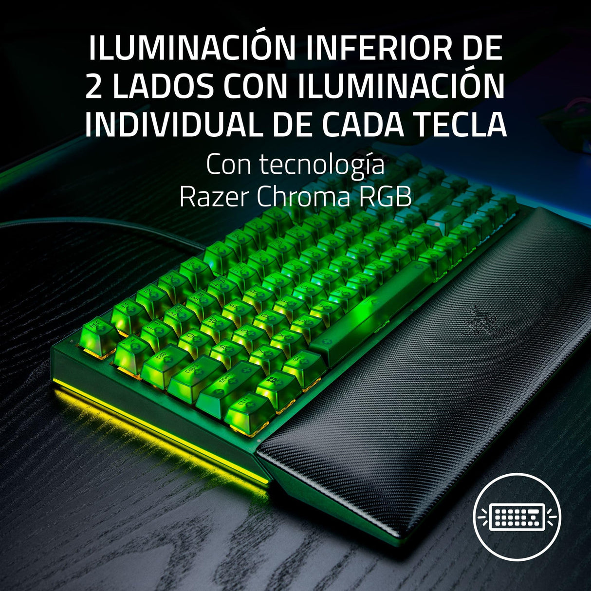Razer BlackWidow V4 75% Phantom Green Edition - Teclado mecánico para Juegos Intercambiable en Caliente (táctiles Naranjas, Rodillo, 2 Botones dedicados) Diseño US | Phantom Green