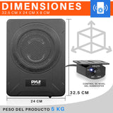 Pyle Sistema de subwoofer Amplificado de Perfil, Audio para Coche, Bajo de 8”, Activo, Cerrado, Compacto, 600V, Amplificador Incorporado