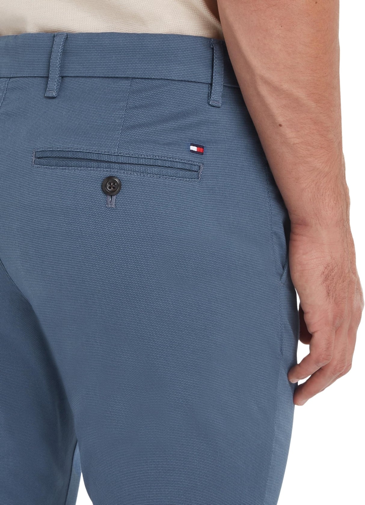 Tommy Hilfiger Pantalones Chino Hombre Bleecker Printed Structure Slim Fit, Azul (Aegean Sea), 28W/34L