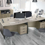 Habitdesign Mesa de Despacho con 3 Cajones, Mesa de Oficina o Estudio, Modelo Stil, Acabado en Gris Antracita y Roble Alaska, Medidas: 136 cm (Ancho) x 67 cm (Fondo) x 74 cm (Alto)