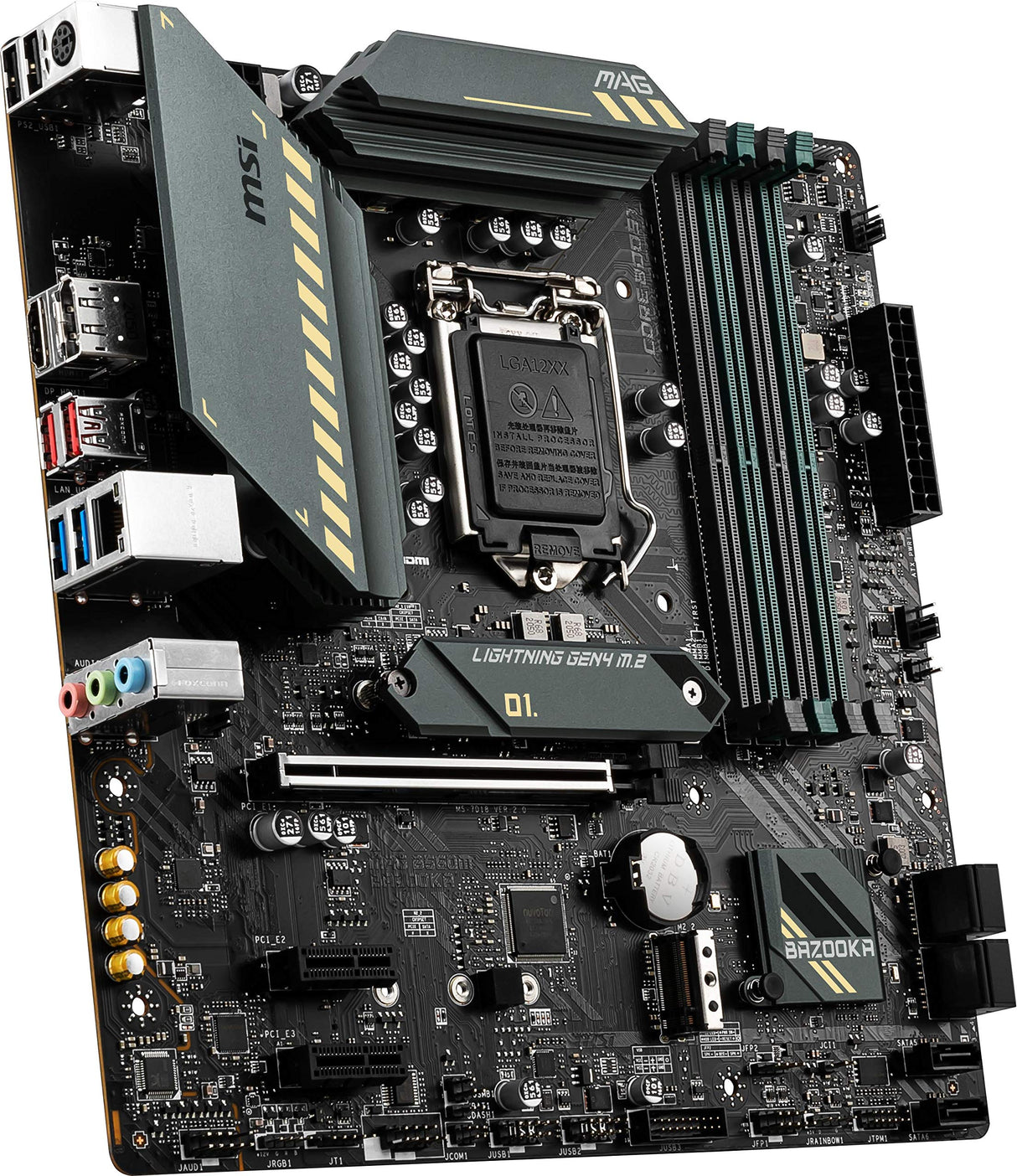 MSI mag B560M Bazooka Gaming Placa Base (mATX, Intel Core 11ª/10ª generación, Socket LGA 1200, DDR4, PCIe 4, M.2, USB 3.2 Gen 2, 2.5G LAN, DP/HDMI)