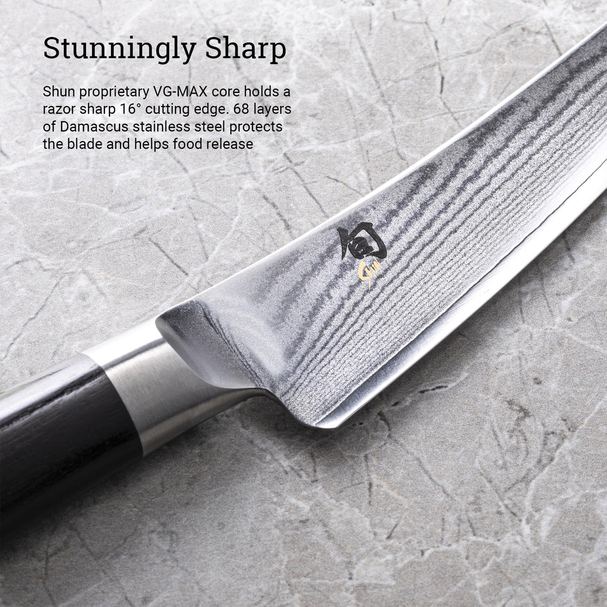 KAI Shun Classic Gokujo cuchillo deshuesador 16,5 cm longitud de la hoja - cuchillo de Damasco 32 capas núcleo VG MAX - 61 (±1) HRC - mango de madera Pakka - cuchillo de carne japonés forjado