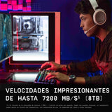WD_BLACK SN850X NVMe SSD 8 TB M.2 2280 NVMe SSD con disipador de calor, Velocidades de lectura hasta 7200 MB/s, escritura 6600 MB/s, SSD para Juegos internos, PCIe Gen4, SSD de alto rendimento, Negro