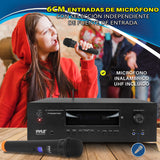 Pyle Amplificador de Sonido, 1000W, Bluetooth, Inalambrico, Sistema Receptor de Karaoke y Cine, para el hogar, Microfono inalambrico, 5.2 Canales, MP3/USB/HDMI/AM/FM Radio