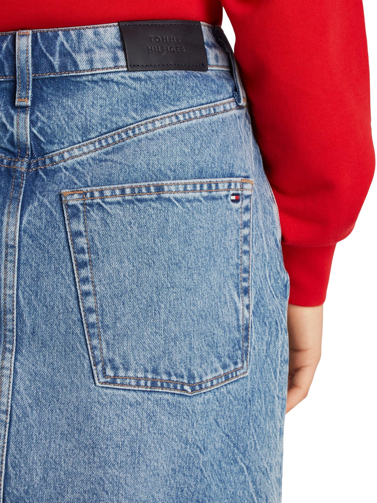 Tommy Hilfiger Falda Vaquera Mujer Mini Ali Minifalda, Azul (Ali), 38