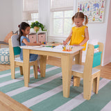 KidKraft Pocket Storage Juego Infantil de Mesa y 2 sillas de Madera con Compartimentos de Almacenamiento, Muebles para Salas de Juego y Dormitorio de niños (20353)